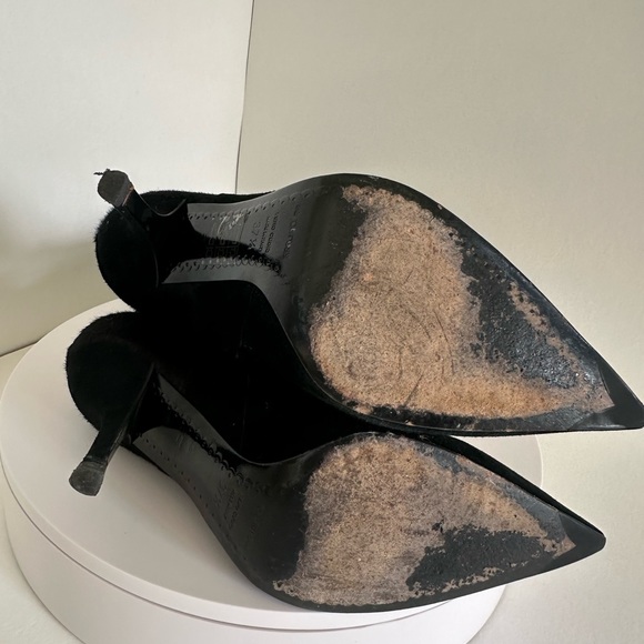 Elegant combined leather and suede Sergio Rossi high heels boots. - Picture 4 of 7